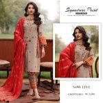 Charizma Signature Prints 2024-25 Unstitched Printed Linen with Jacquard Shawl Collection (2)