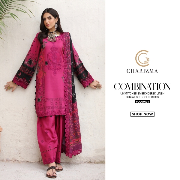 Combination Unstitched Embroidered Linen Shawl Suit Collection By Charizma (7)